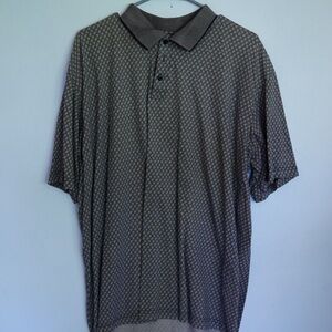 Men's Black Patterned Polo Shirt